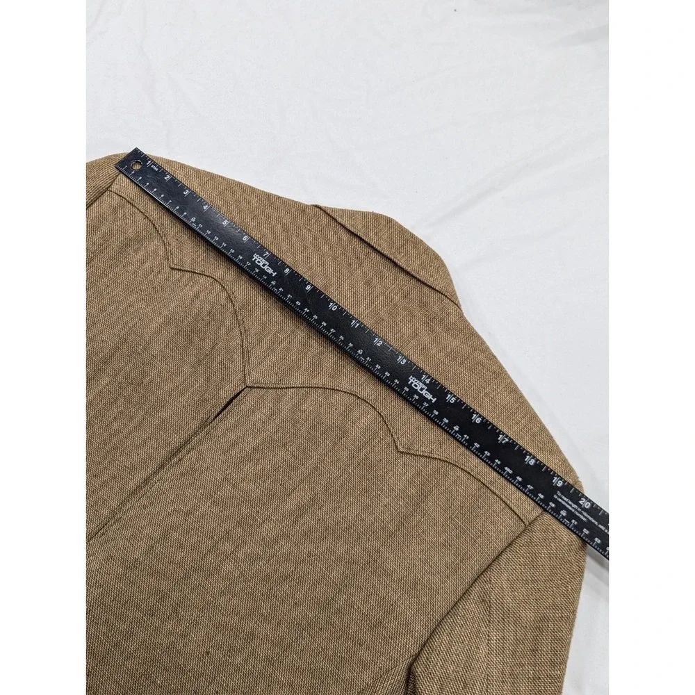 Circle S Blazer Sport Coat Western Yoke 100% Silk Burlap Heavy Blazer 42R 44
